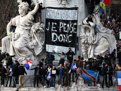 На Марш солидарности Олланд вывел весь Париж