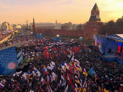 Возвращение Крыма: на митинг-концерт у Кремля пришли 110 тысяч человек