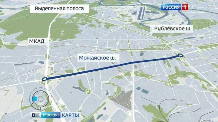 Карта выделенных полос москвы